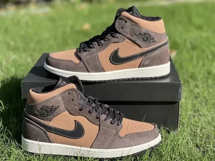Authentic Air Jordan 1 Mid Brown 