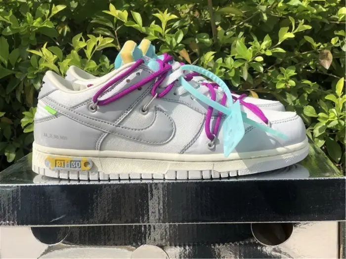 Authentic Off-White x Nike Dunk Low Beige Grey Women Shoes 