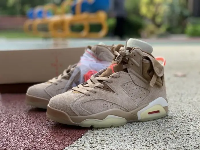Authentic Travis Scott x Air Jordan 6 “British Khaki” GS 