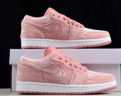 Authentic Air Jordan 1 Low Pink Velvet Women 