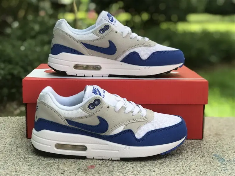Authentic Nike Air Max 1 White Game Royal 