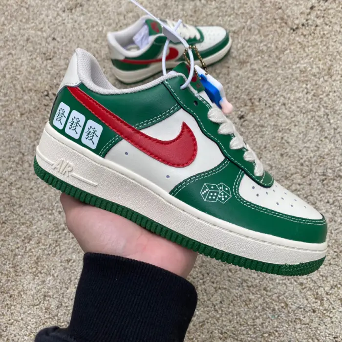 Authentic Nike Air Force 1 Beige Green Red CCC904