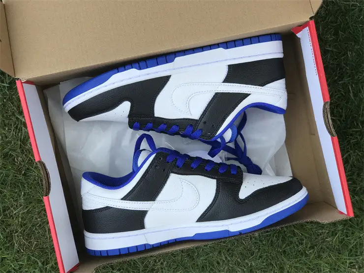 Authentic Nike Dunk Low White Black Blue 