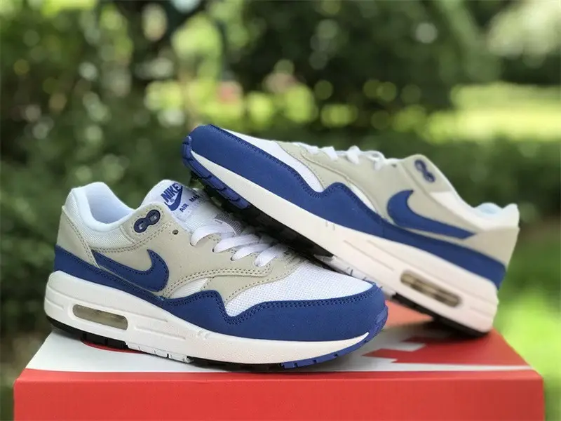 Authentic Nike Air Max 1 White Game Royal 