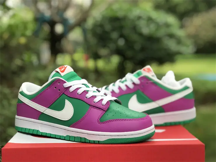 Authentic Nike Dunk Low Purple Green 
