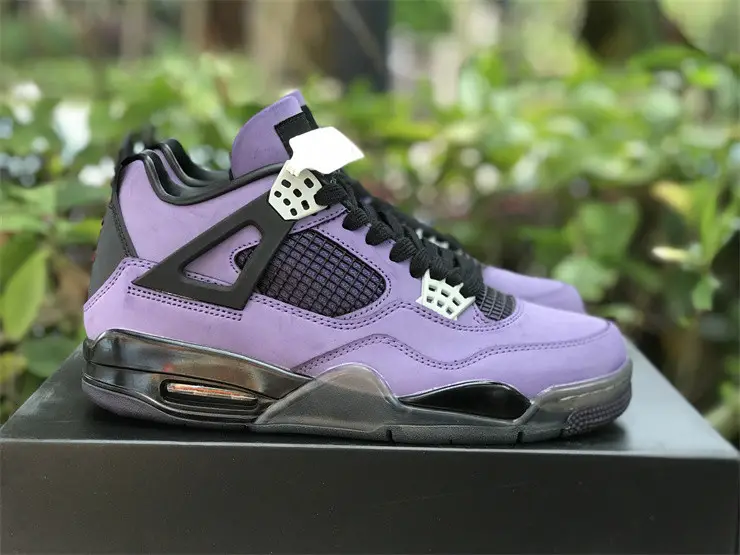 Authentic Travis Scott x Air Jordan 4 Retro Purple Custom 