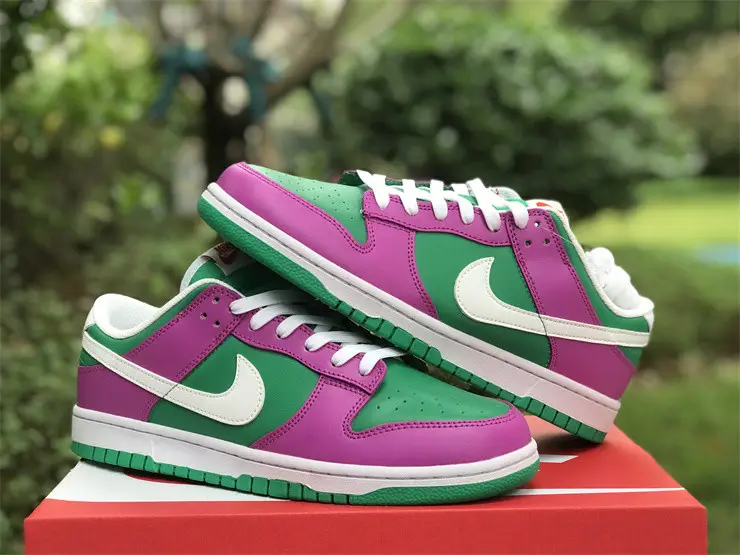 Authentic Nike Dunk Low Purple Green 