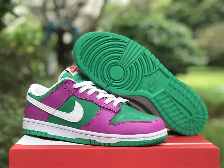 Authentic Nike Dunk Low Purple Green 