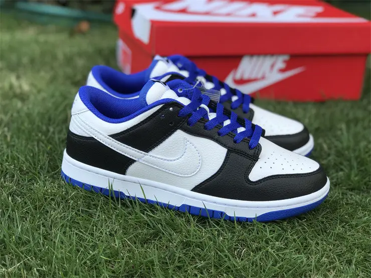 Authentic Nike Dunk Low White Black Blue 