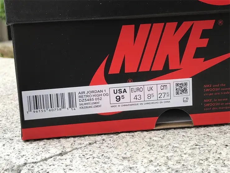 Authentic Air Jordan 1 High OG “White Cement” 