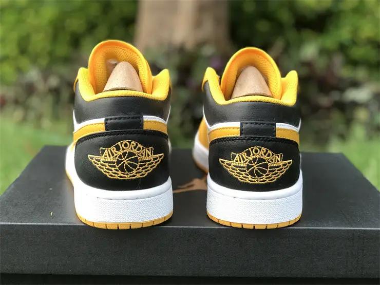 Authentic Air Jordan 1 Low White Yellow Black 
