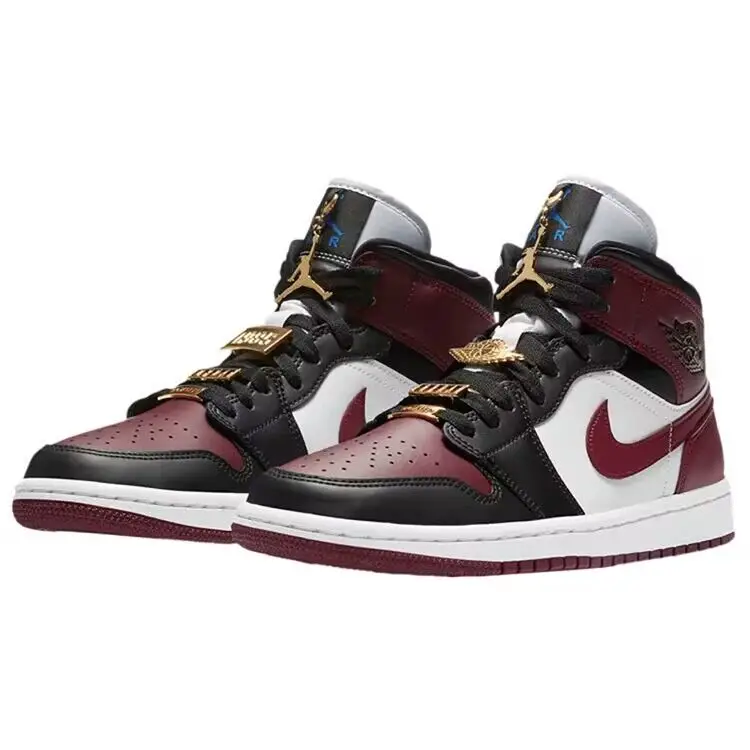 Authentic Air Jordan 1 Mid SE Fearless Maroon GS 