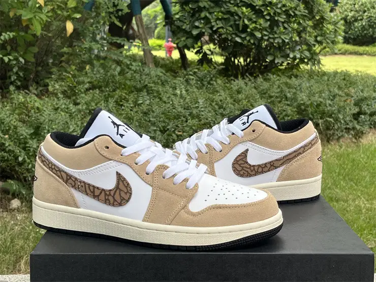 Authentic Air Jordan 1 Low SE “Brown Elephant” 