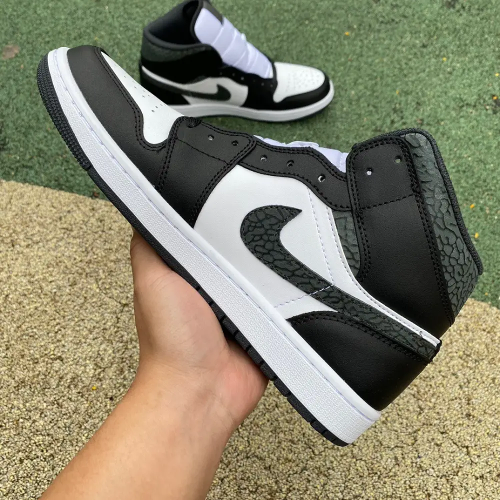 Authentic Air Jordan 1 Mid Panda Elephant 