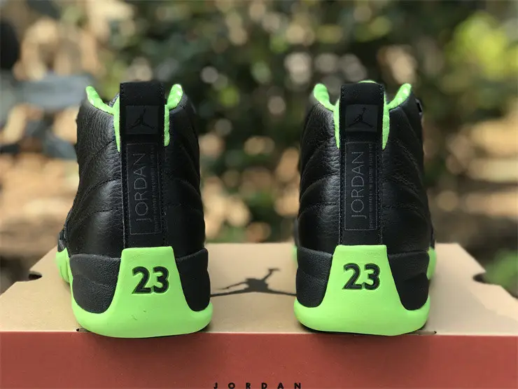 Authentic Air Jordan 12 Black Green 