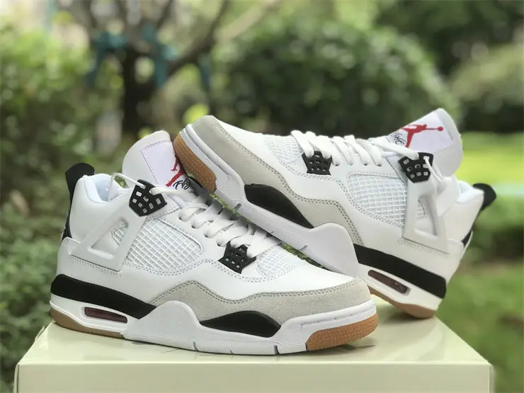 Authentic Nike SB x Air Jordan 4 White Black 