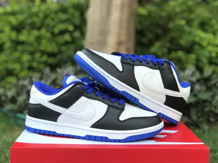 Authentic Nike Dunk Low White Black Blue 