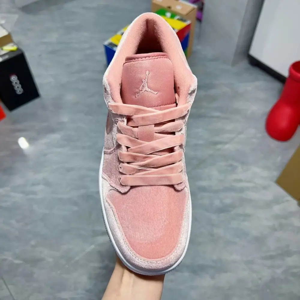 Authentic Air Jordan 1 Low Pink Velvet Women 