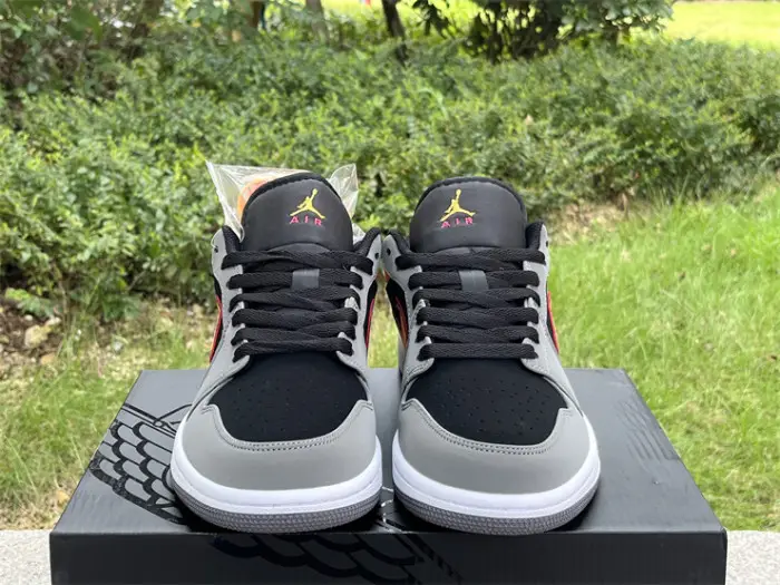 Authentic Air Jordan 1 Low Black Vivid Orange 