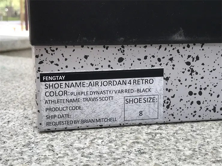 Authentic Travis Scott x Air Jordan 4 Retro Purple Custom 