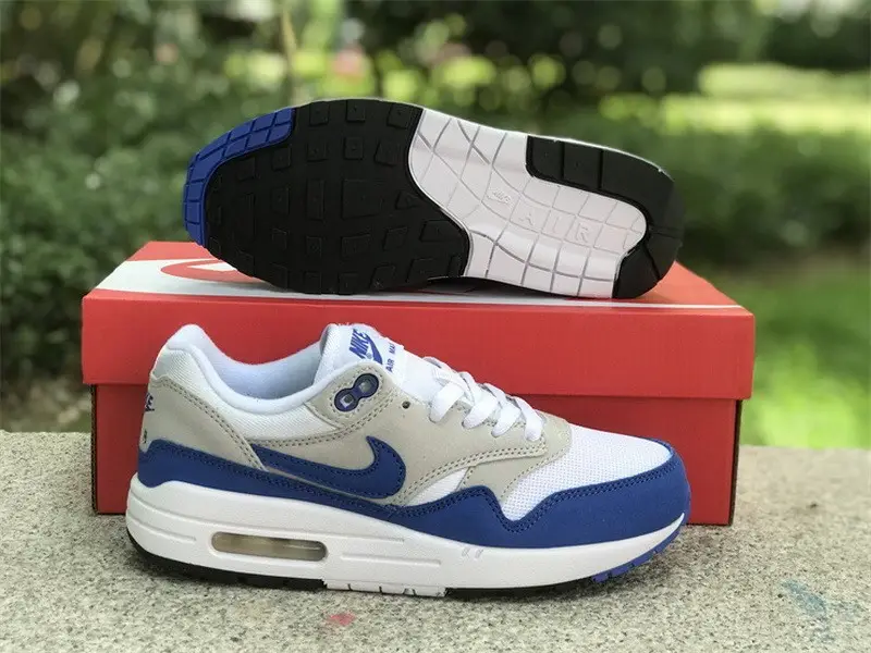 Authentic Nike Air Max 1 White Game Royal 
