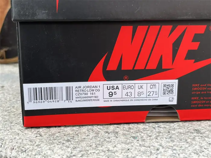 Authentic Air Jordan 1 Low OG “University Red” 