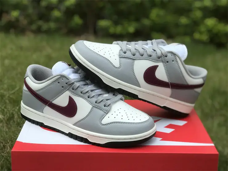 Authentic Nike Dunk Low Grey White 
