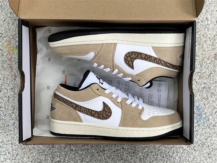 Authentic Air Jordan 1 Low SE “Brown Elephant” 