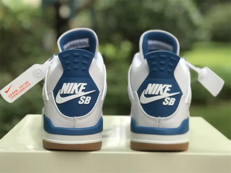 Authentic Nike SB x Air Jordan 4 White Blue 