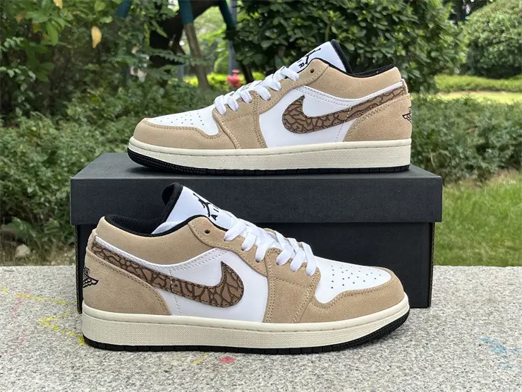 Authentic Air Jordan 1 Low SE “Brown Elephant” 