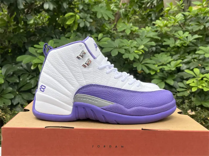 Authentic Air Jordan 12 White Purple ECD521
