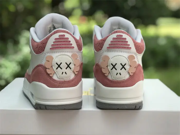 Authentic KAWS x Air Jordan 3 White Pink GS 