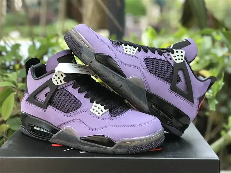 Authentic Travis Scott x Air Jordan 4 Retro Purple Custom 