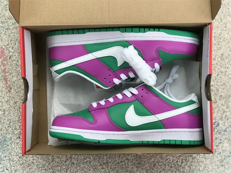 Authentic Nike Dunk Low Purple Green 