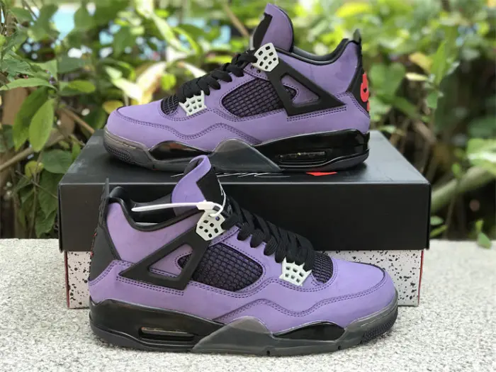 Authentic Travis Scott x Air Jordan 4 Retro Purple Custom 