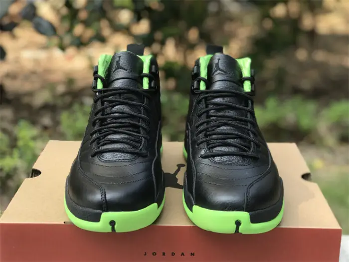 Authentic Air Jordan 12 Black Green EFE427