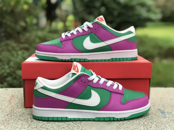 Authentic Nike Dunk Low Purple Green 