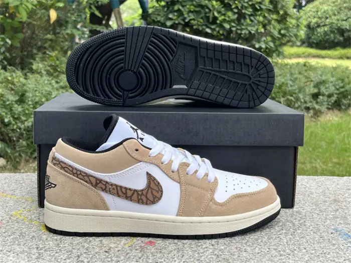 Authentic Air Jordan 1 Low SE “Brown Elephant” 