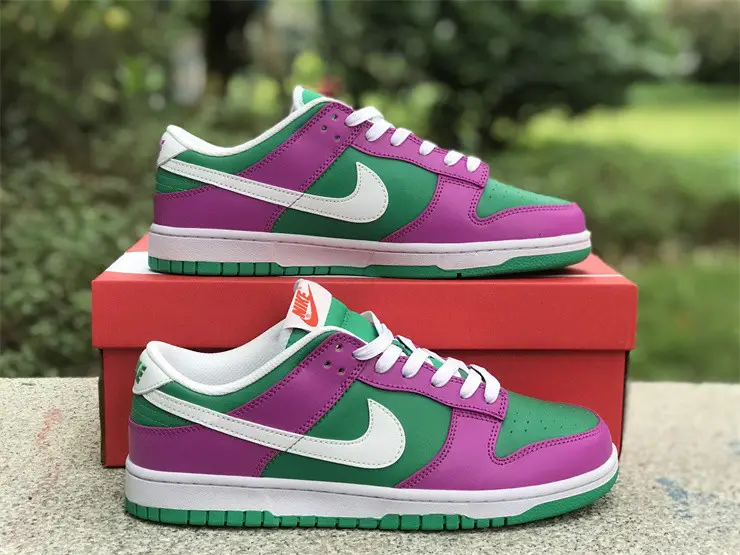 Authentic Nike Dunk Low Purple Green 
