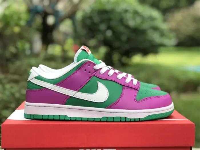 Authentic Nike Dunk Low Purple Green 