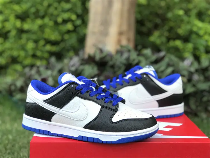 Authentic Nike Dunk Low White Black Blue 