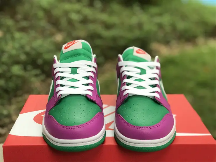 Authentic Nike Dunk Low Purple Green 