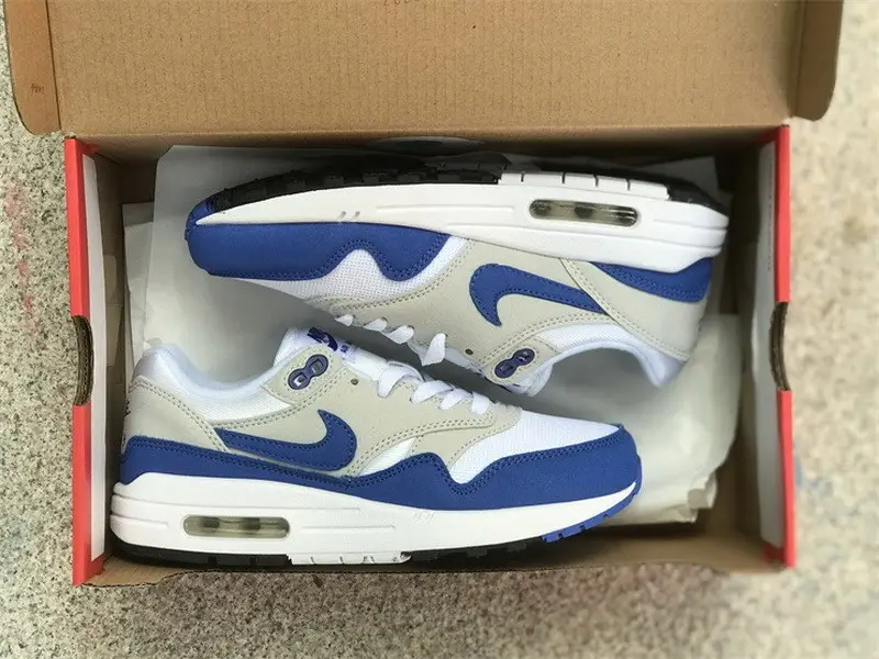 Authentic Nike Air Max 1 White Game Royal 