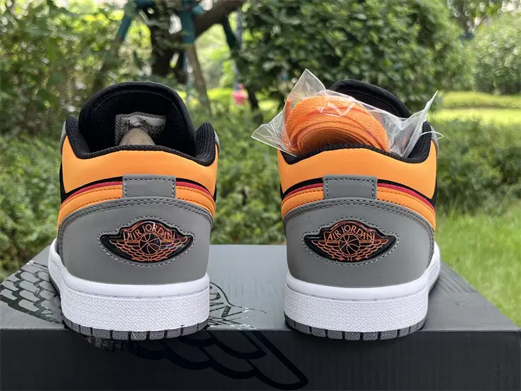 Authentic Air Jordan 1 Low Black Vivid Orange 