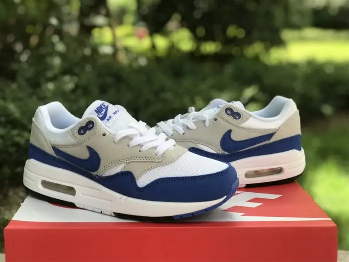 Authentic Nike Air Max 1 White Game Royal 