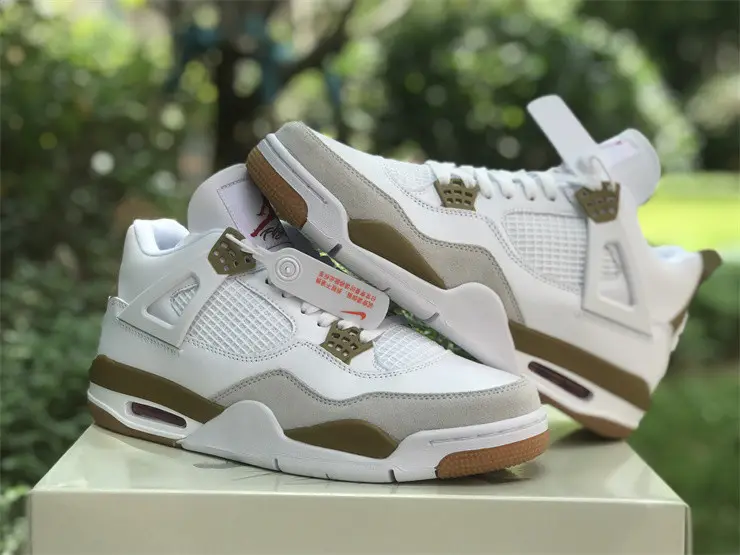 Authentic Nike SB x Air Jordan 4 White Camel 