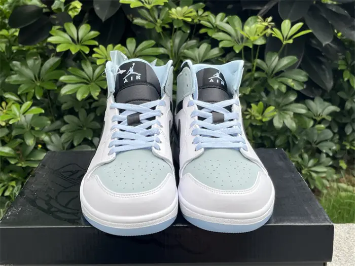 Authentic Air Jordan 1 Mid Ice Blue 