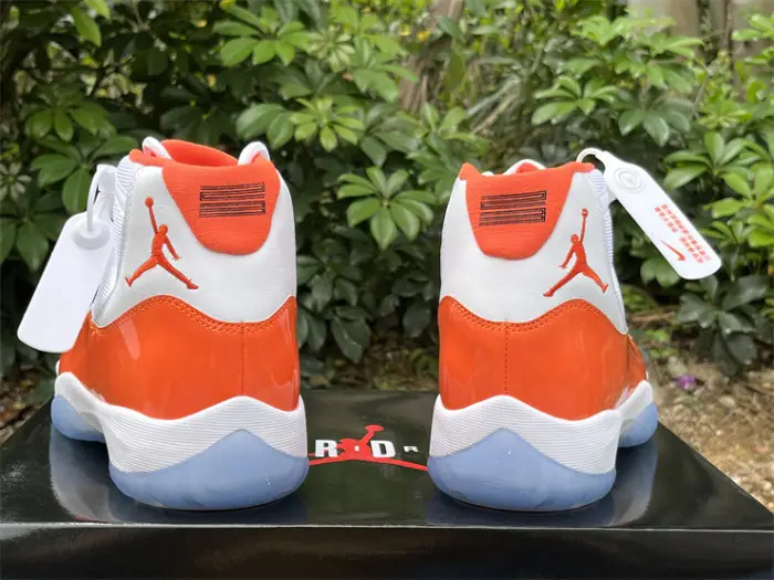 Authentic Air Jordan 11 White Orange 