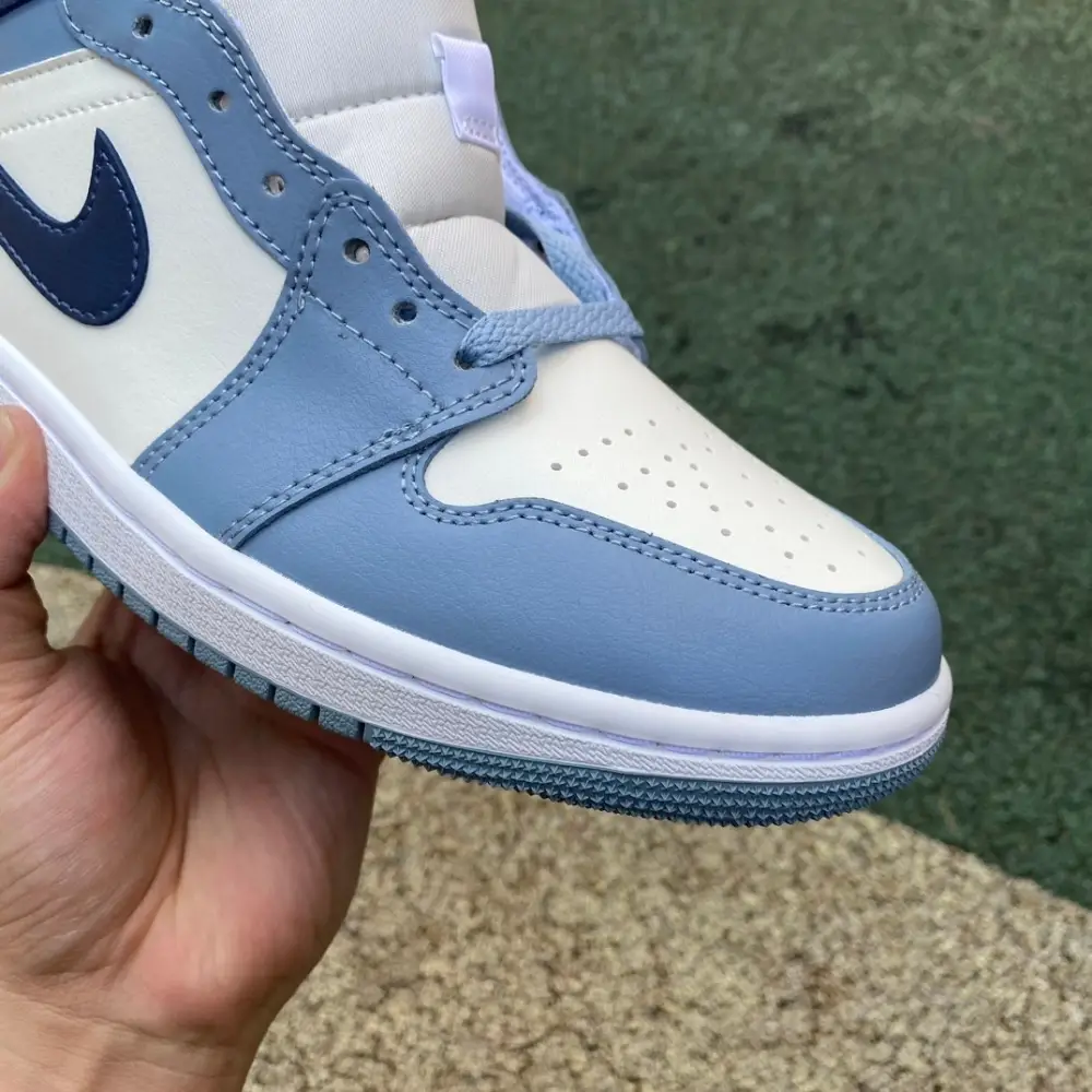 Authentic Air Jordan 1 Mid Two Tone Blue Women 