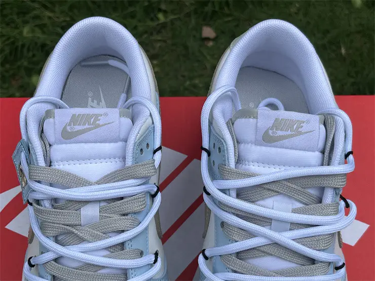 Authentic Nike Dunk Pure Platinum” Custom Blue White Bear 
